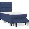 Image de vidaXL Lit boxspring avec matelas bleu 90x190 cm Tissu