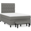 Image de vidaXL Lit boxspring avec matelas gris foncé 120x200 cm Tissu