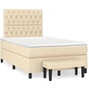 Image de vidaXL Lit Boxspring avec matelas Crème 120x200 cm Tissu