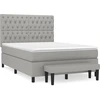 Image de vidaXL Lit boxspring avec matelas gris clair 140x190 cm Tissu