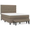 Image de vidaXL Lit boxspring avec matelas Taupe 140x200 cm Tissu