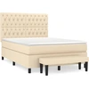 Image de vidaXL Lit boxspring avec matelas Crème 140x200 cm Tissu