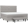 Image de vidaXL Lit boxspring avec matelas gris clair 160x200 cm Tissu