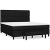Image de vidaXL Lit boxspring avec matelas noir 160x200 cm Tissu