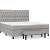 Image de vidaXL Lit boxspring avec matelas gris clair 180x200 cm Tissu