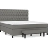 Image de vidaXL Lit boxspring avec matelas gris foncé 180x200 cm Tissu