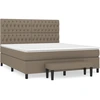 Image de vidaXL Lit boxspring avec matelas Taupe 180x200 cm Tissu