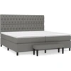 Image de vidaXL Lit boxspring avec matelas gris foncé 200x200 cm Tissu