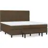 Image de vidaXL Lit boxspring avec matelas brun foncé 200x200 cm Tissu