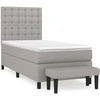 Image de vidaXL Lit boxspring avec matelas gris clair 80x200 cm Tissu