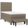 Image de vidaXL Lit boxspring avec matelas Taupe 90x200 cm Tissu