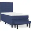 Image de vidaXL Lit boxspring avec matelas bleu 90x200 cm Tissu