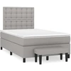 Image de vidaXL Lit boxspring avec matelas gris clair 120x200 cm Tissu