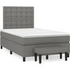 Image de vidaXL Lit boxspring avec matelas gris foncé 120x200 cm Tissu