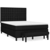 Image de vidaXL Lit boxspring avec matelas noir 140x190 cm Tissu