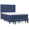Image de vidaXL Lit boxspring avec matelas bleu 140x190 cm Tissu