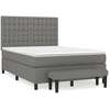 Image de vidaXL Lit boxspring avec matelas gris foncé 140x200 cm Tissu