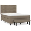 Image de vidaXL Lit boxspring avec matelas Taupe 140x200 cm Tissu