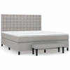 Image de vidaXL Lit boxspring avec matelas gris clair 160x200 cm Tissu
