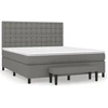 Image de vidaXL Lit boxspring avec matelas gris foncé 160x200 cm Tissu