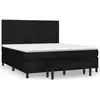 Image de vidaXL Lit boxspring avec matelas noir 160x200 cm Tissu