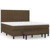 Image de vidaXL Lit boxspring avec matelas brun foncé 160x200 cm Tissu