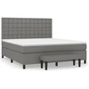 Image de vidaXL Lit boxspring avec matelas gris foncé 180x200 cm Tissu