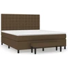 Image de vidaXL Lit boxspring avec matelas brun fonc © 180x200 cm Tissu