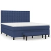 Image de vidaXL Lit boxspring avec matelas bleu 180x200 cm Tissu