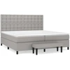 Image de vidaXL Lit boxspring avec matelas gris clair 200x200 cm Tissu