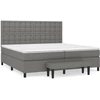 Image de vidaXL Lit boxspring avec matelas gris foncé 200x200 cm Tissu