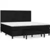 Image de vidaXL Lit boxspring avec matelas noir 200x200 cm tissu