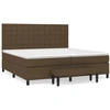 Image de vidaXL Lit boxspring avec matelas brun foncé 200x200 cm Tissu