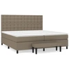 Image de vidaXL Lit boxspring avec matelas Taupe 200x200 cm Tissu