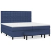 Image de vidaXL Lit boxspring avec matelas bleu 200x200 cm Tissu