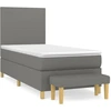 Image de vidaXL Lit boxspring avec matelas gris foncé 80x200 cm Tissu