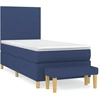 Image de vidaXL Lit boxspring avec matelas bleu 80x200 cm Tissu