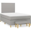 Image de vidaXL Lit boxspring avec matelas gris clair 120x200 cm Tissu