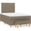 Image de vidaXL Lit Boxspring avec matelas Taupe 120x200 cm Tissu