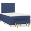 Image de vidaXL Lit boxspring avec matelas bleu 120x200 cm Tissu