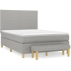 Image de vidaXL Lit boxspring avec matelas gris clair 140x190 cm Tissu