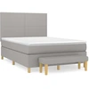 Image de vidaXL Lit boxspring avec matelas gris clair 140x200 cm Tissu
