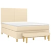 Image de vidaXL Lit boxspring avec matelas Crème 140x200 cm Tissu