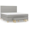 Image de vidaXL Lit boxspring avec matelas gris clair 160x200 cm Tissu