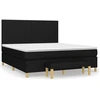 Image de vidaXL Lit boxspring avec matelas noir 160x200 cm Tissu