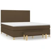 Image de vidaXL Lit boxspring avec matelas brun foncé 160x200 cm Tissu