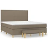 Image de vidaXL Lit boxspring avec matelas Taupe 160x200 cm Tissu