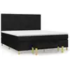 Image de vidaXL Lit boxspring avec matelas noir 180x200 cm Tissu