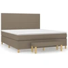 Image de vidaXL Lit boxspring avec matelas Taupe 180x200 cm Tissu