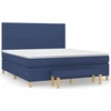 Image de vidaXL Lit boxspring avec matelas bleu 180x200 cm Tissu